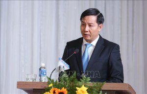 Bí thư Tỉnh ủy, Chủ tịch Hội đồng Nhân dân tỉnh Tây Ninh Nguyễn Thành Tâm phát biểu chào mừng tại hội nghị
