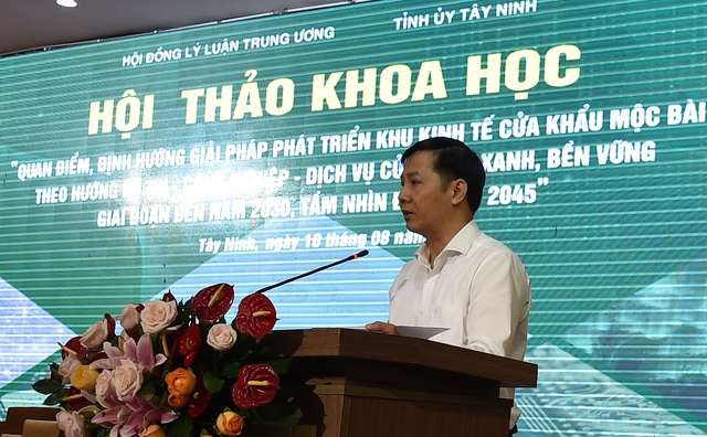 Bí thư Tỉnh ủy Tây Ninh Nguyễn Thành Tâm: Khu kinh tế cửa khẩu Mộc Bài được xác định là một trong những Khu kinh tế trọng điểm của cả nước. Ảnh VGP/Trần Mạnh